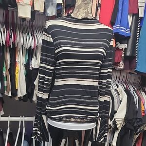 Mossimo Striped Blouse With flared Long Sleeves
